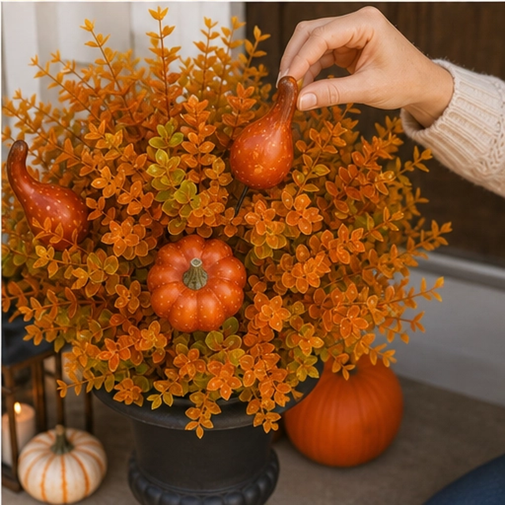 Emberstalk – Künstlicher Herbst-Gartenstecker mit Kürbis & Zierkürbis + 50 % RABATT