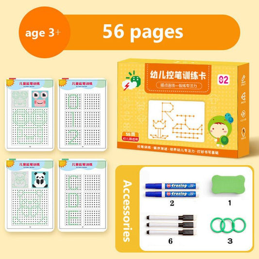 InkWell™ | Lesen & Schreiben Wiederverwendbares Arbeitsbuch für Kinder | 50% RABATT
