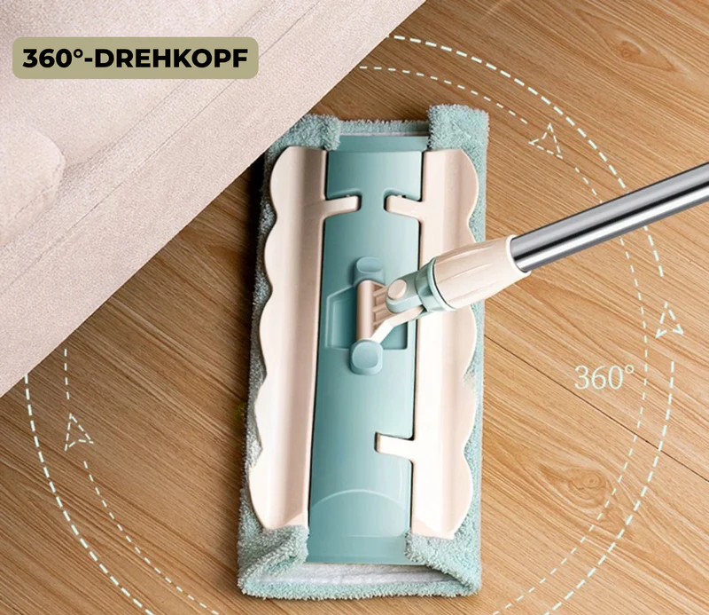 MopMaster™ | Flachmopp mit Edelstahlgriff, mit wiederverwendbaren, waschbaren Wischtüchern