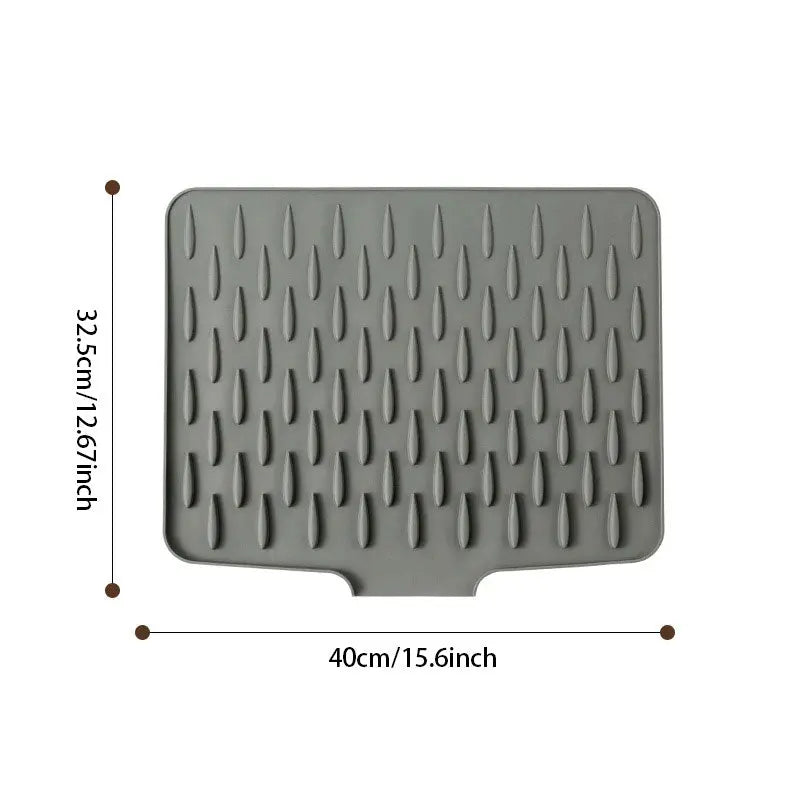 HydroShield Matte – Silikon-Abtropfmatte für Geschirr mit Ablauf-Design