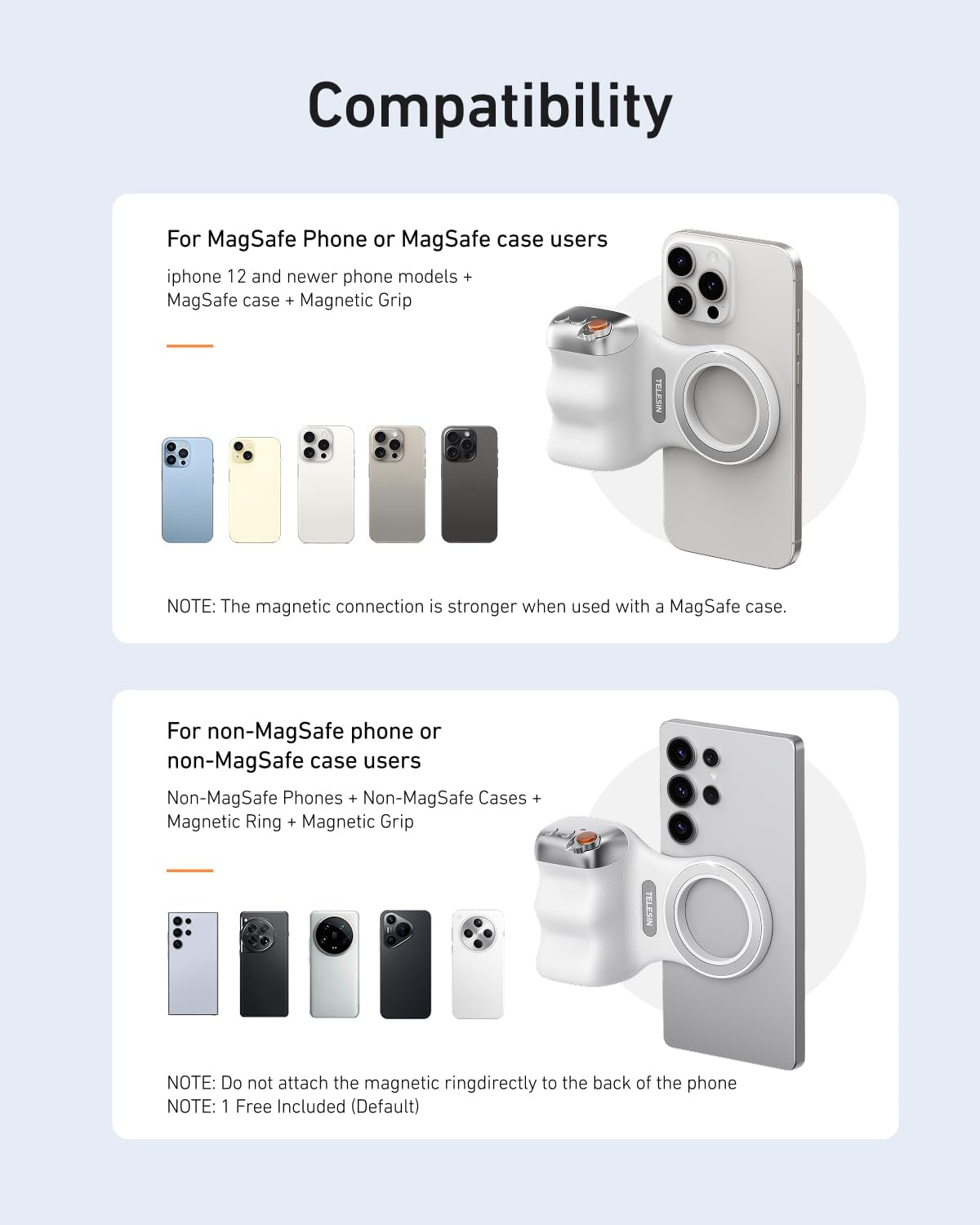 50% RABATT | Smartphone Handle Grip mit Abnehmbarer Bluetooth-Fernbedienung