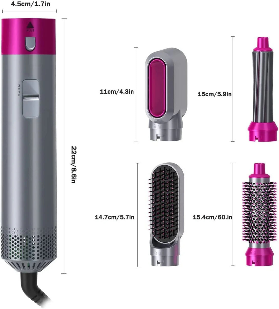 StyleFusion™ 5-in-1 Haartrockner-Heißkamm-Set, professionelles Styling-Tool