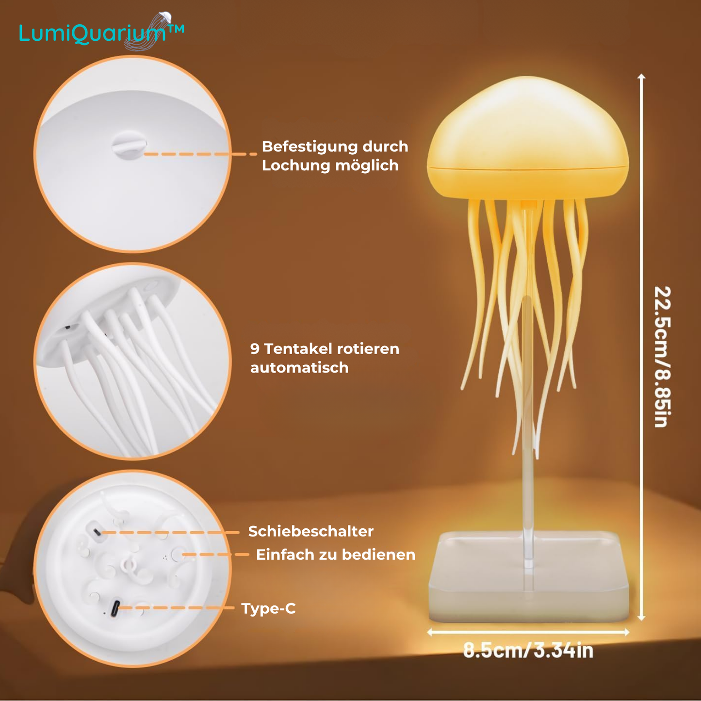LumiQuarium™ LED Quallenlampe – Sensorisches Nachtlicht