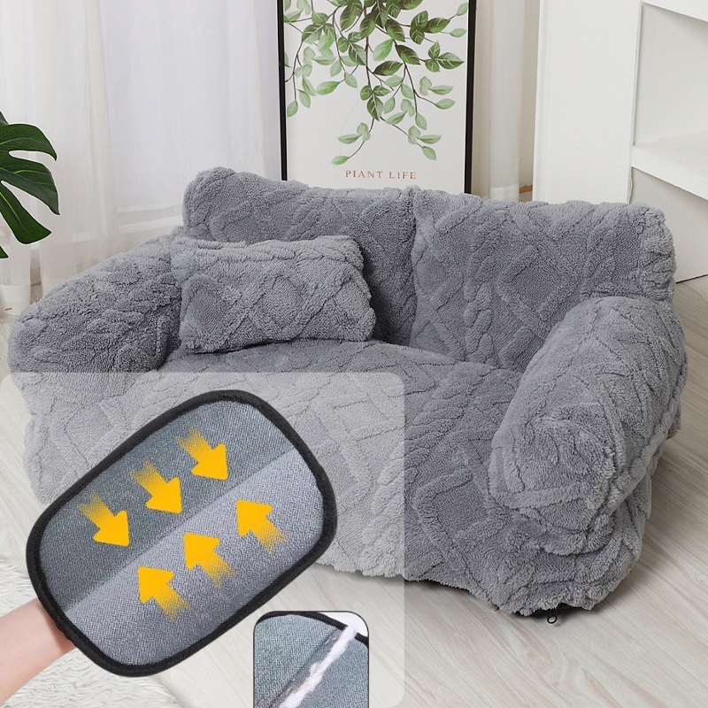 CozyNest™ | Haustiersofa – Plüschbett mit Rand & Kissen