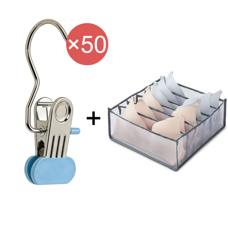 GripLock Pro™ | Multifunktionale Edelstahl-Klemmhaken mit Anti-Rutsch-Griff