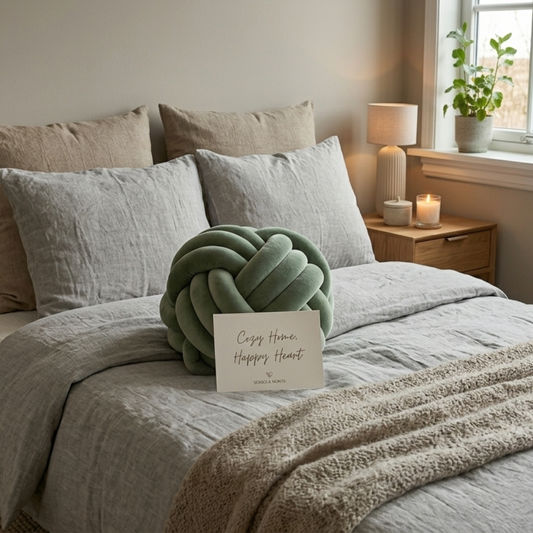 Velvet Cozy Knot Pillow – Handgemachtes Design-Dekokissen (11 Zoll)