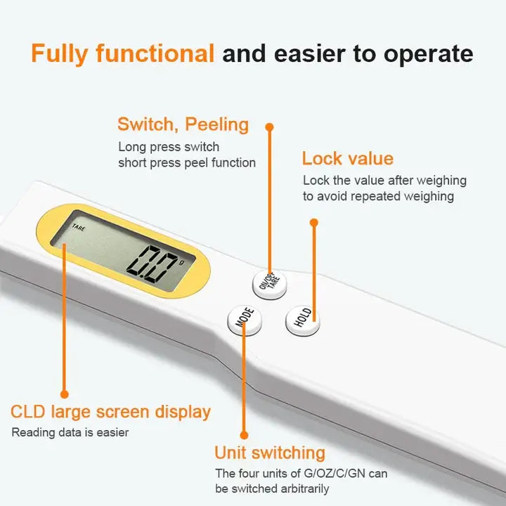CookMate™ Elektronischer Messlöffel mit Präzisionssensor und Tara-Funktion
