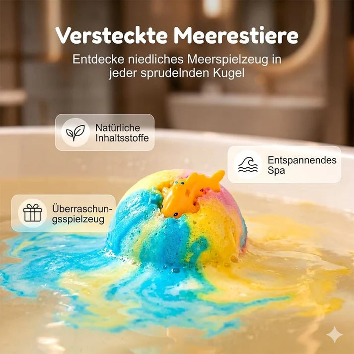 Badekugeln Kinder Set – 24 Badebomben mit Überraschung und Mega Schaum | Geschenkset für Kinder, Geburtstag & Feiertage