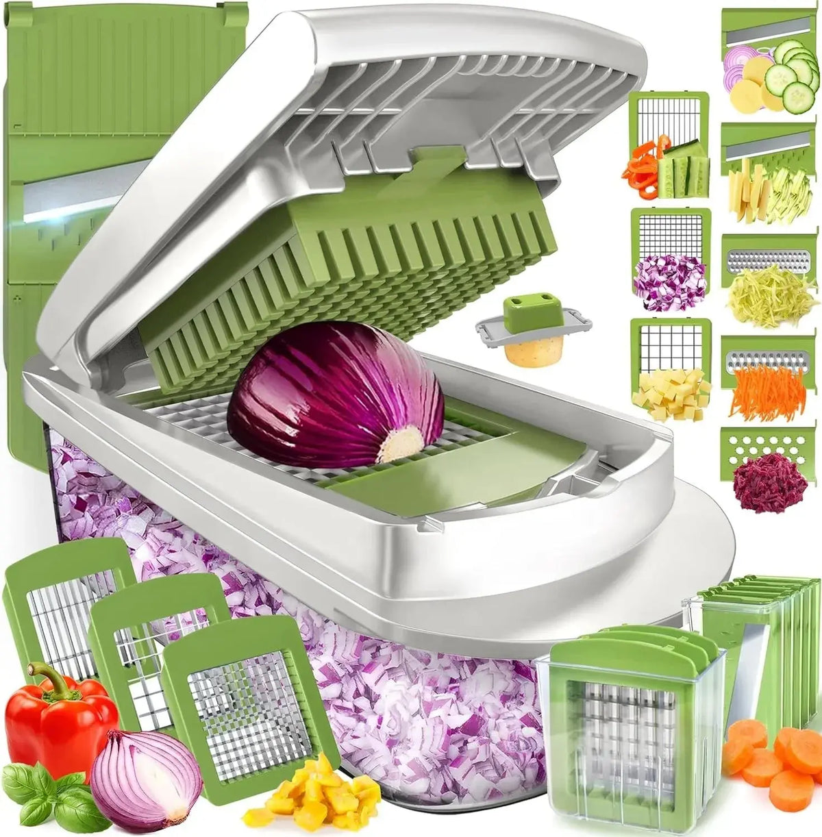 VegiCut™ | Multifunktionaler Gemüseschneider mit Auffangbehälter