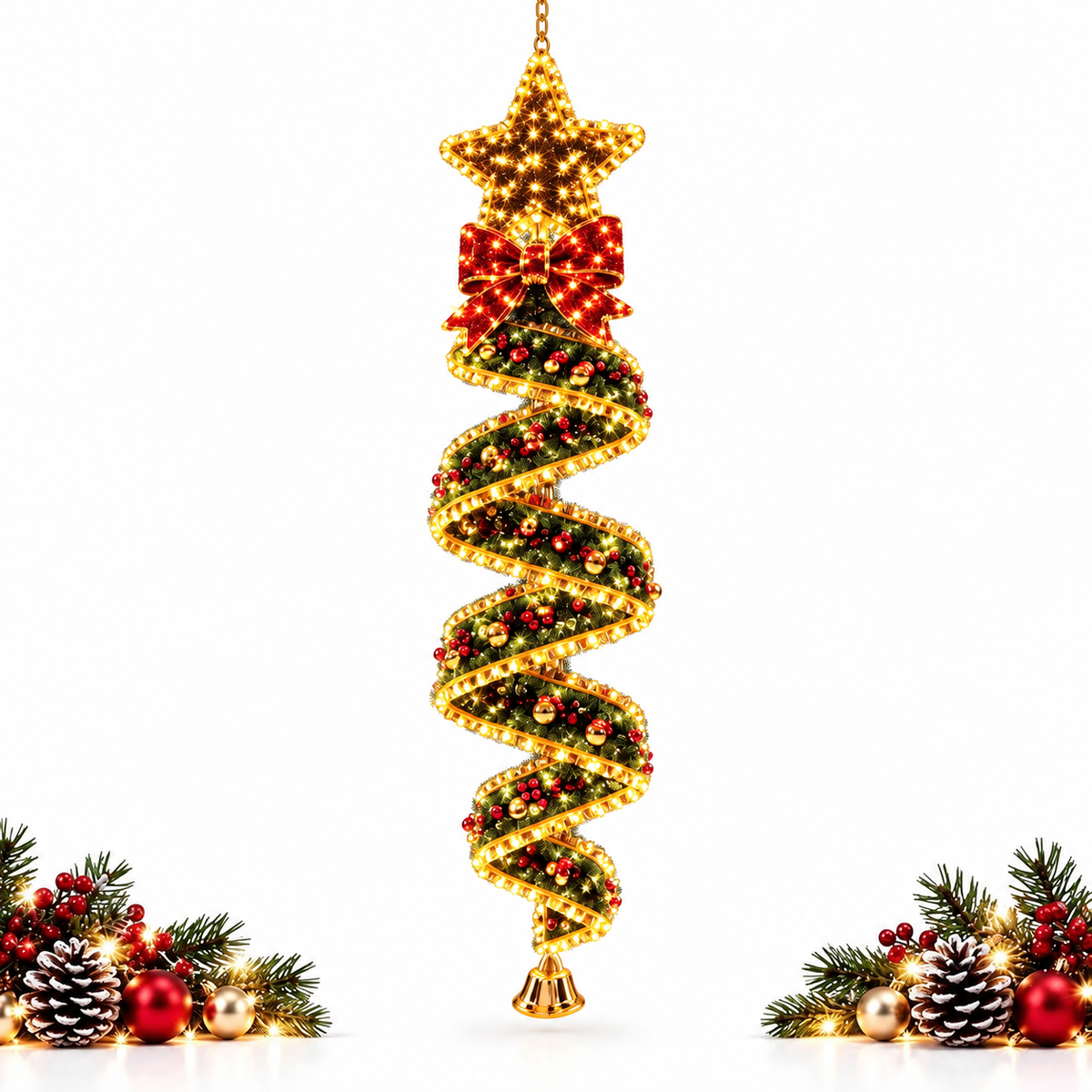 Spiralux – Leuchtende Weihnachts Türdekoration – 3 Festliche Motive | Letzter Tag Rabatt!