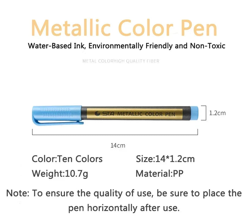 SparkInk | Metallic Marker Set - 10 Farben für Lebendige DIY-Projekte