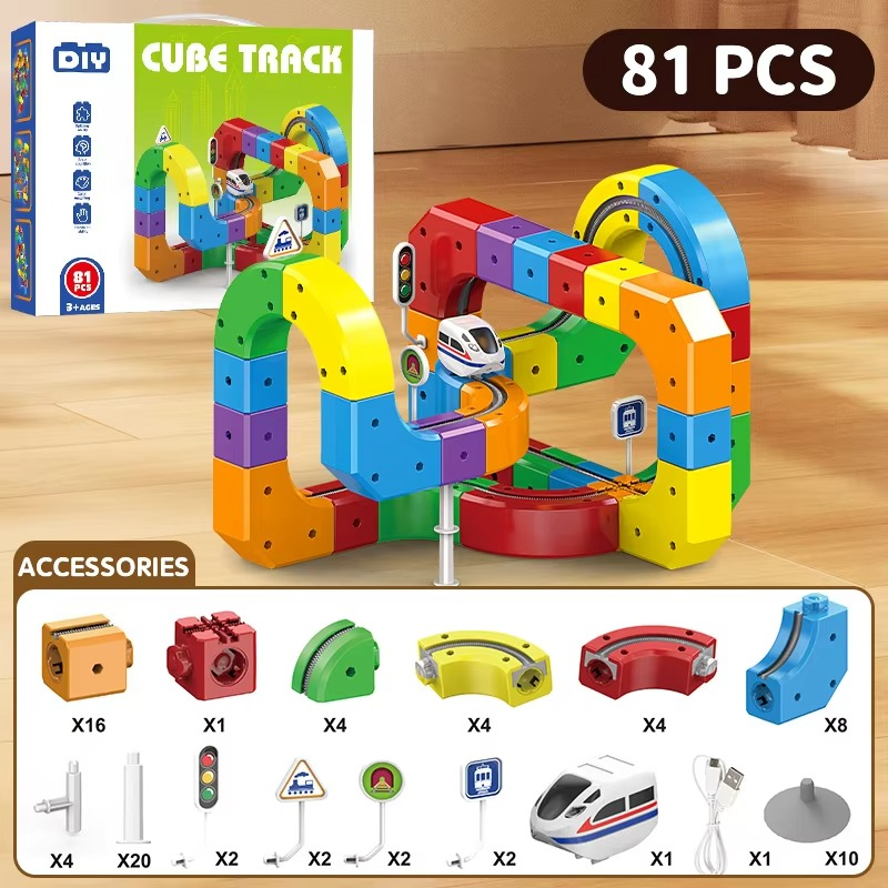 50% RABATT | BuildaTrain™ | Elektrischer Zug für Kinder – USB-aufladbare Lok, modularer Schienenbau & kreativer Spielspaß ab 3 Jahren