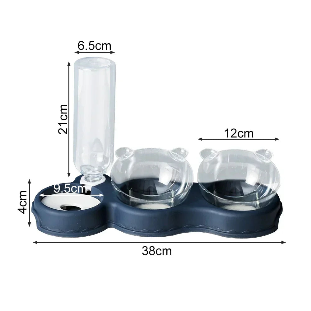 PetFeast™ | 3-in-1 Futternapf-Set mit automatischem Wasserspender