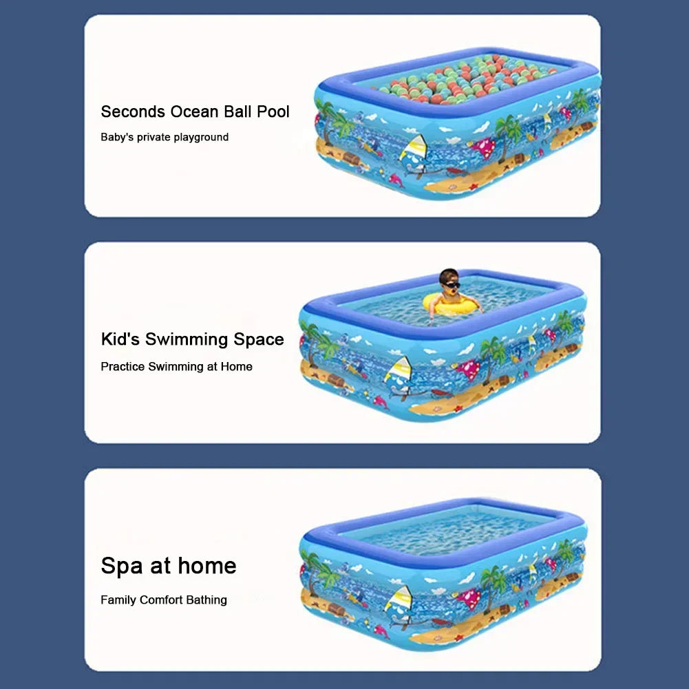 Luftolino™ | Kinderpool – Aufblasbares Planschbecken mit UV-Schutz & robustem PVC