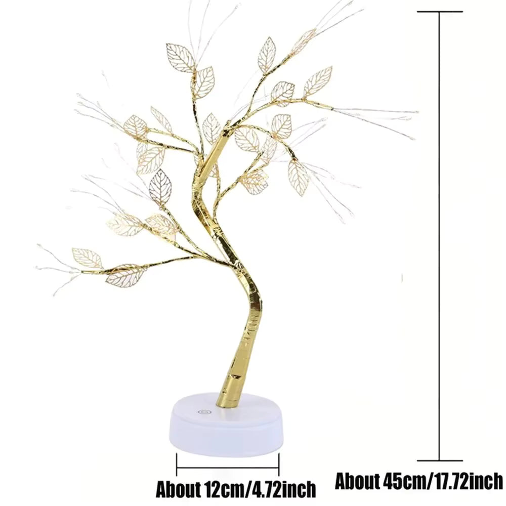 Bonsai-Tischlampe | Verstellbare Äste & Touch-Dimmer | USB-betrieben