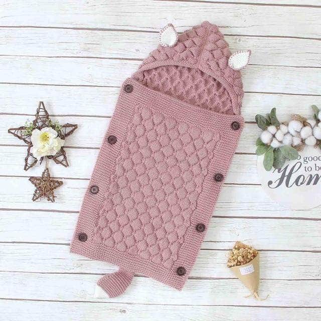 SnuggleNest™ | Gestrickter Baby-Schlafsack mit Öhrchen
