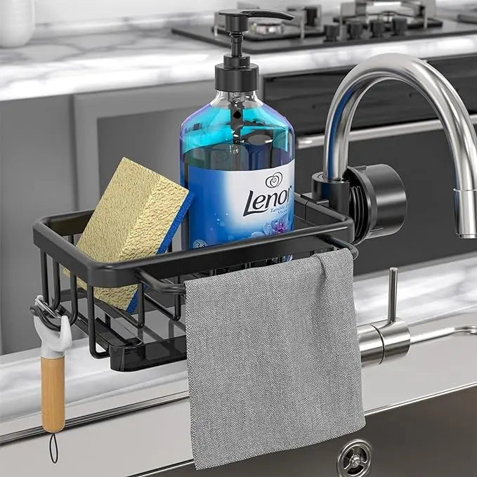 FlowGrip Organizer — am Wasserhahn montierbares Spülbecken-Organizerregal