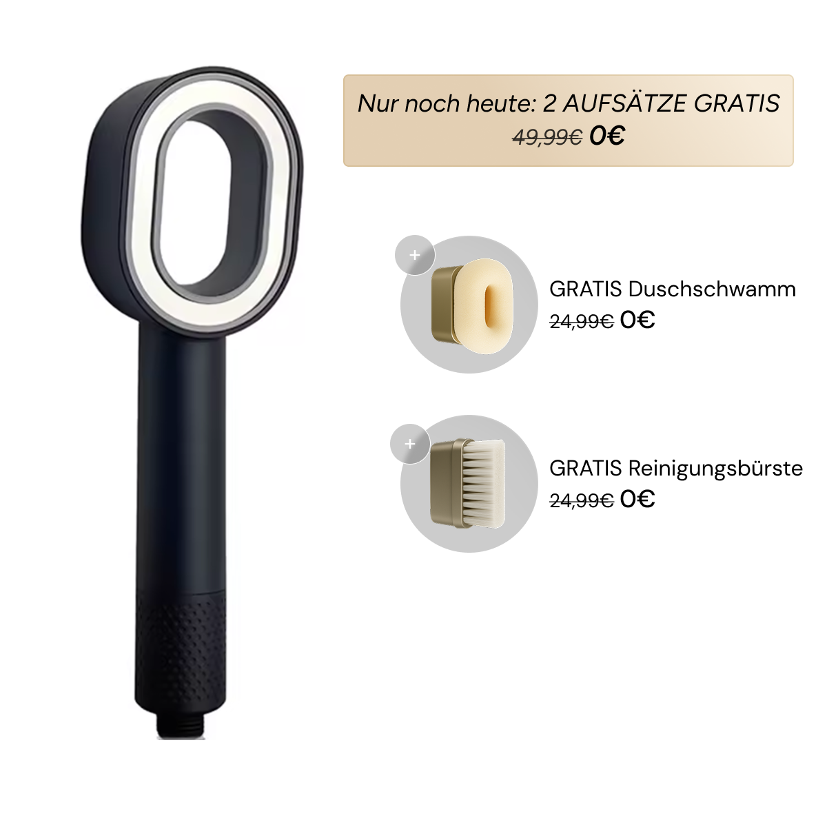 Doyoo Pure 3in1 Beauty-Filterduschkopf + 2 Pflegeaufsätze