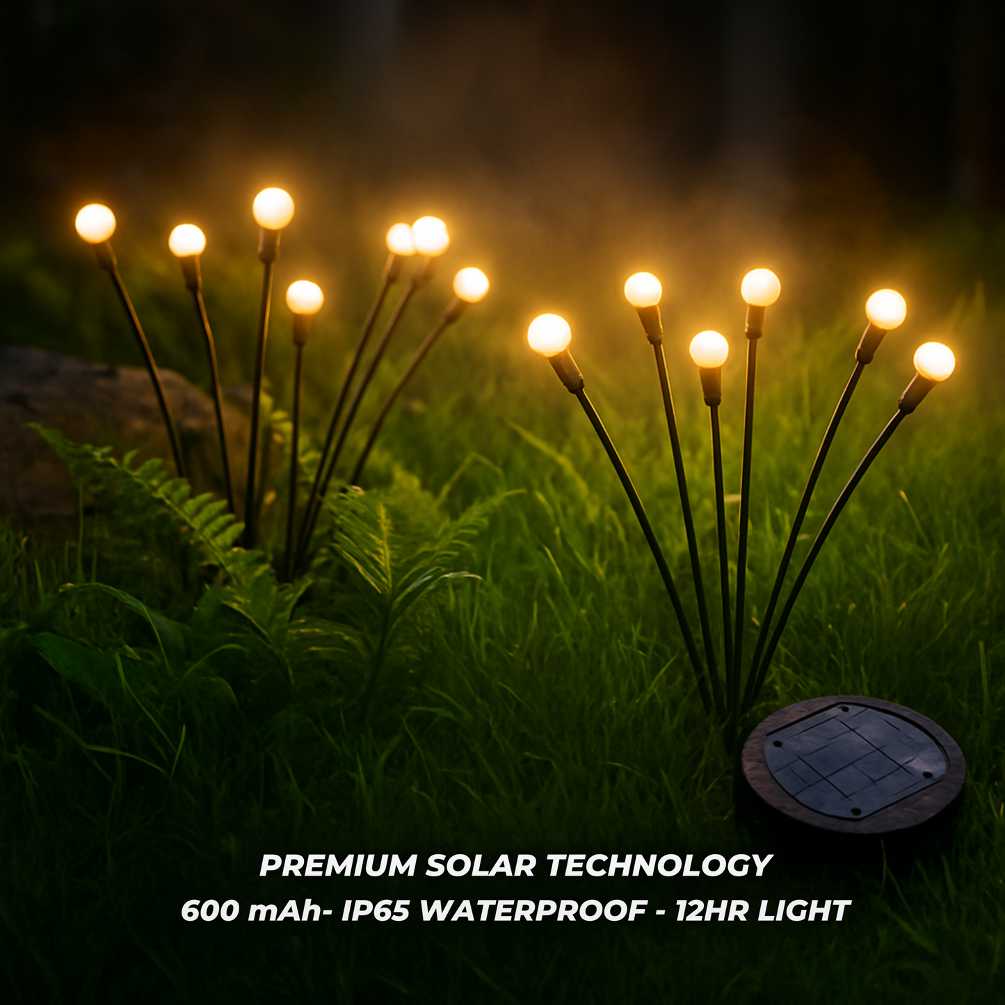 GlowNest — Solar-Garten-Feuerwerksleuchten mit farbwechselnden LEDs