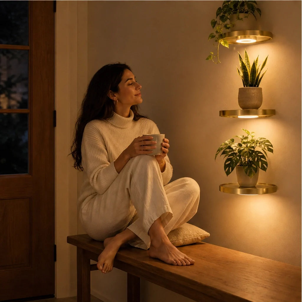 Alcove – Schwebendes Eckregal mit integrierter LED-Beleuchtung | 50 % Rabatt