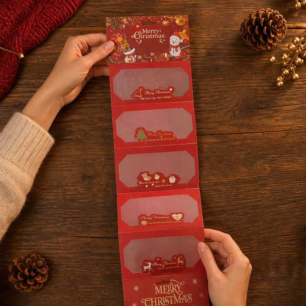 Merryvelle – Gold Foil 6-Slot Cascading Christmas Money Envelope + 1+1 FREE