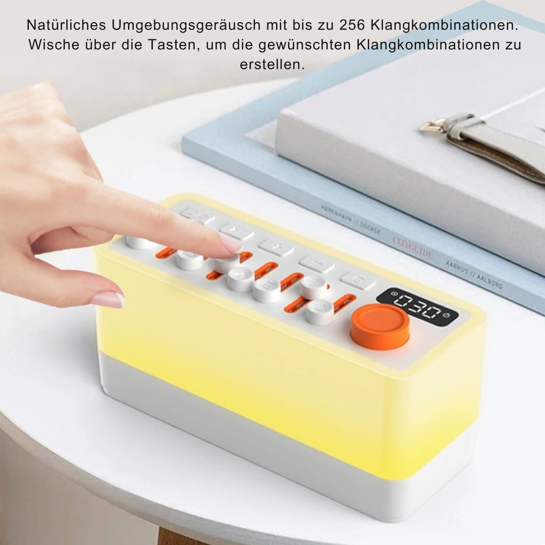 Somniva™ - Schlafgerät mit weißem Rauschen und 8 Naturgeräuschen