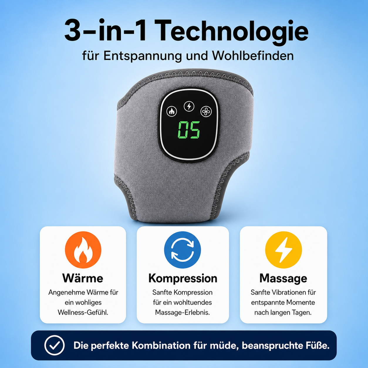 VitalPulse™ Fußmassagegerät mit Wärme für müde Füße