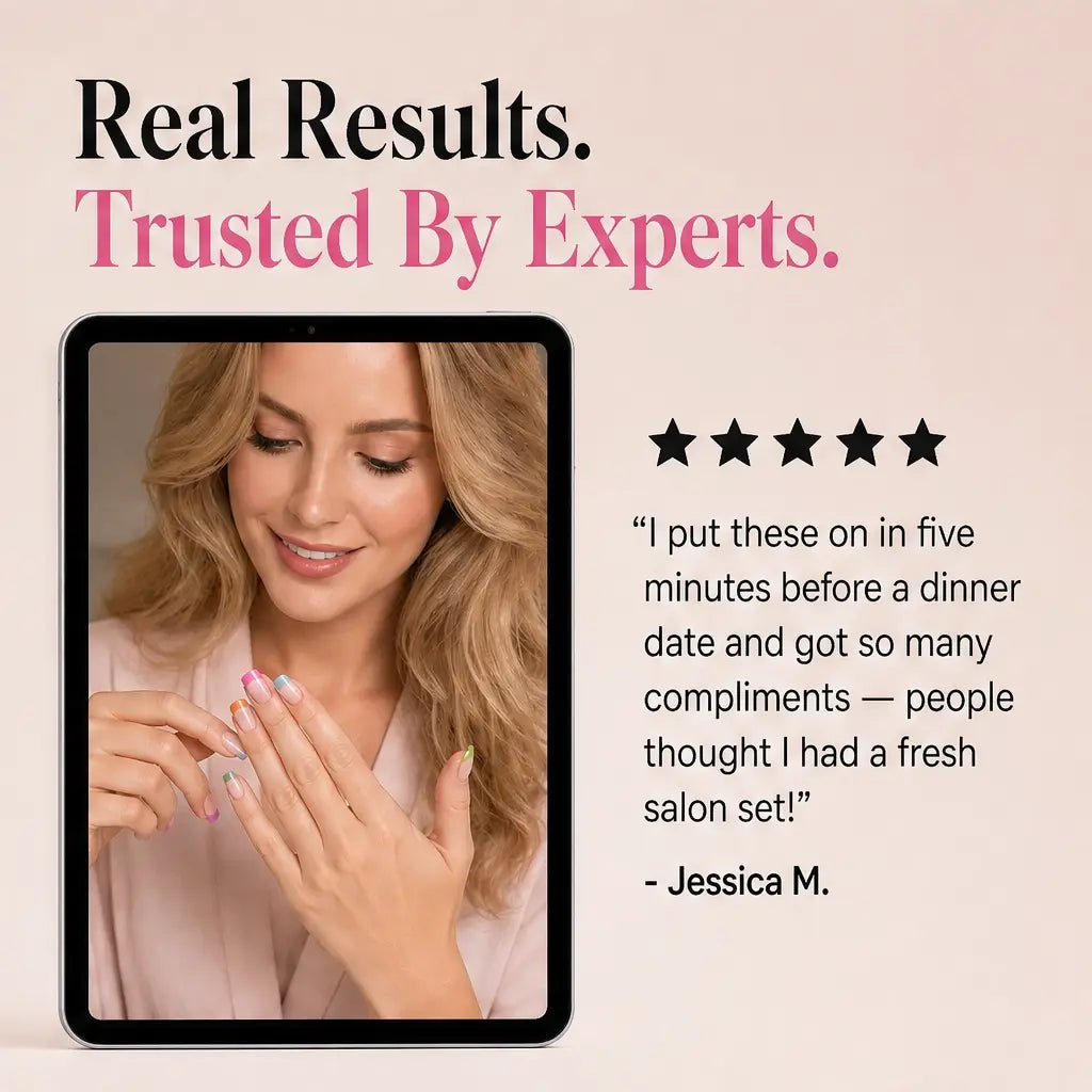 Vernia – Colorful French Tip Press-On Nails, 288-Piece Set + Buy 1 Get 1 FREE