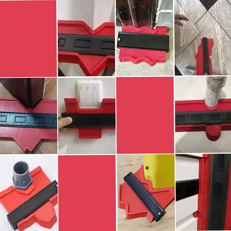 Konturlehre 25 cm für präzise Schnittlinien | Für Sockelleisten, Laminat & Fliesen | Formkopierer aus ABS, kompakt & robust