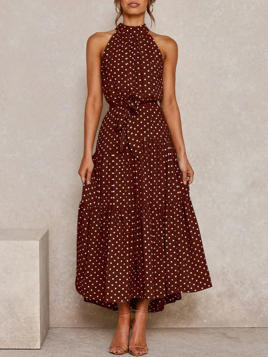 Rosalie | Elegantes Maxikleid mit Neckholder und Print