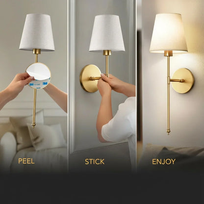 Elegante kabellose Wandleuchten – werkzeugfreie Montage