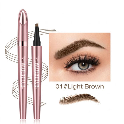 Plumelle – Waterproof 4-Tip Micro-Fork Eyebrow Pencil for Natural Hair-Like Brows - BUY 1 + 1 FREE