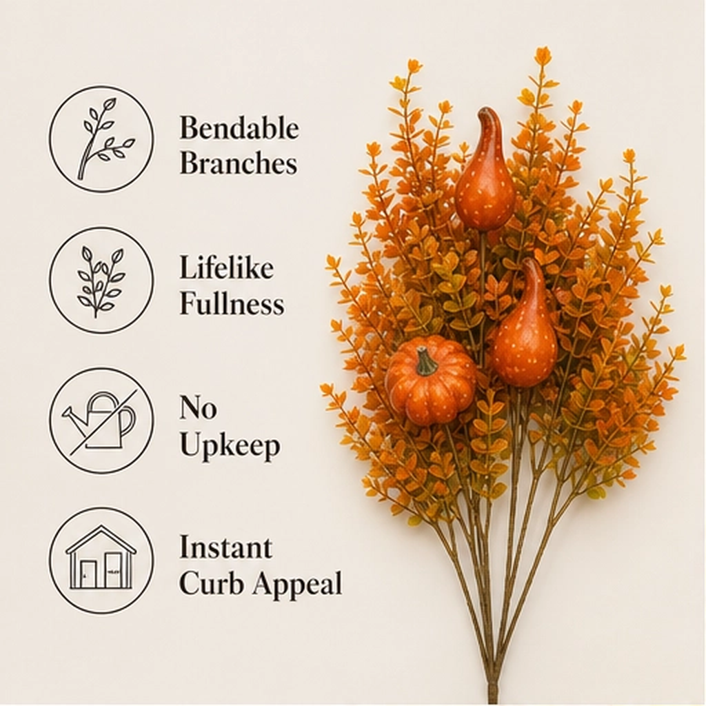 Emberstalk – Künstlicher Herbst-Gartenstecker mit Kürbis & Zierkürbis + 50 % RABATT