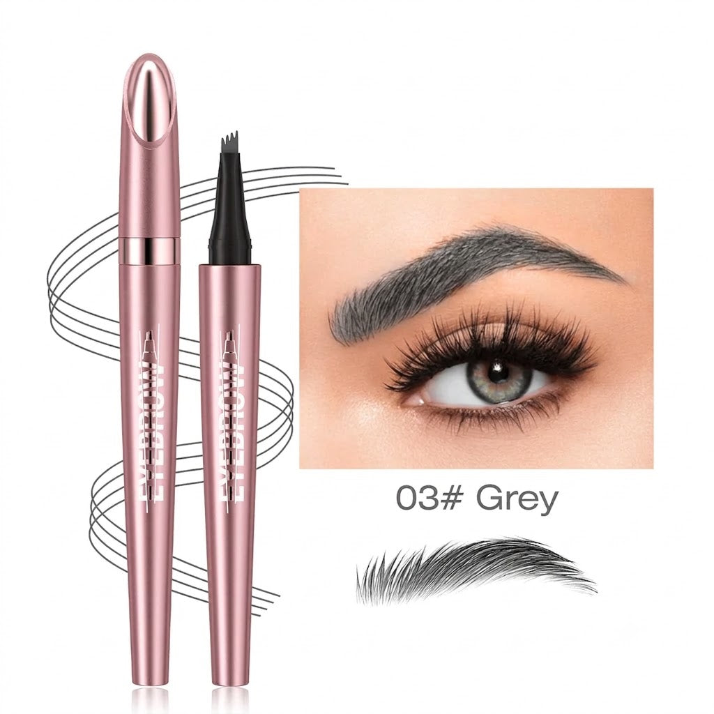 Plumelle – Waterproof 4-Tip Micro-Fork Eyebrow Pencil for Natural Hair-Like Brows - BUY 1 + 1 FREE