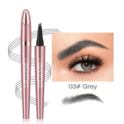 Plumelle – Waterproof 4-Tip Micro-Fork Eyebrow Pencil for Natural Hair-Like Brows - BUY 1 + 1 FREE