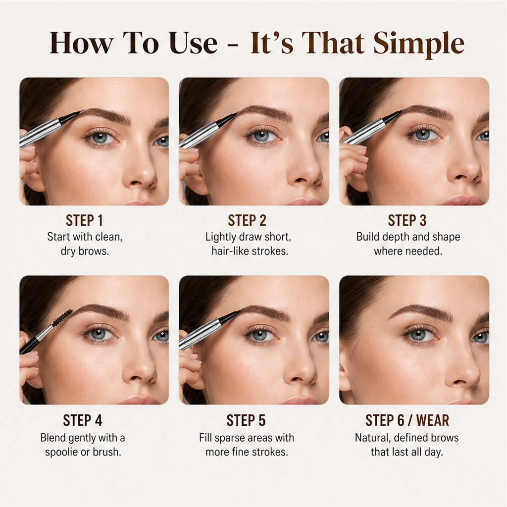 Linelle – Ultra-Fine 4-in-1 Waterproof Liner Pen for Brows, Eyes & Hairline + Buy 1 Get 1 FREE