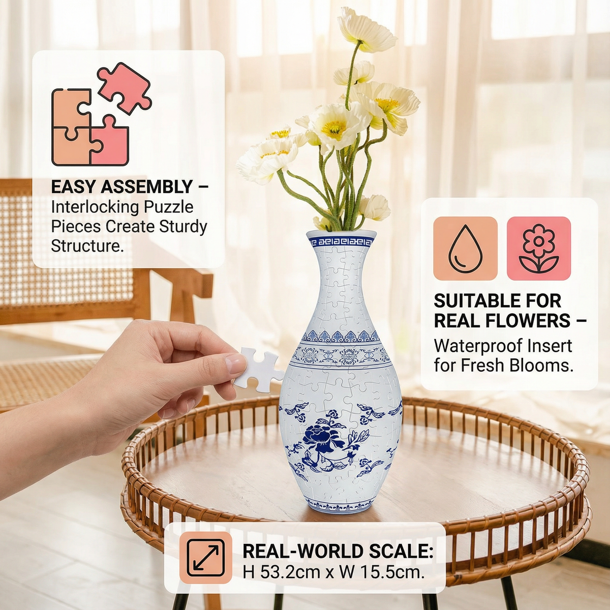 AuraBloom™ – Elegante 3D-Puzzle-Vase zum Selberbauen | 50 % Rabatt!
