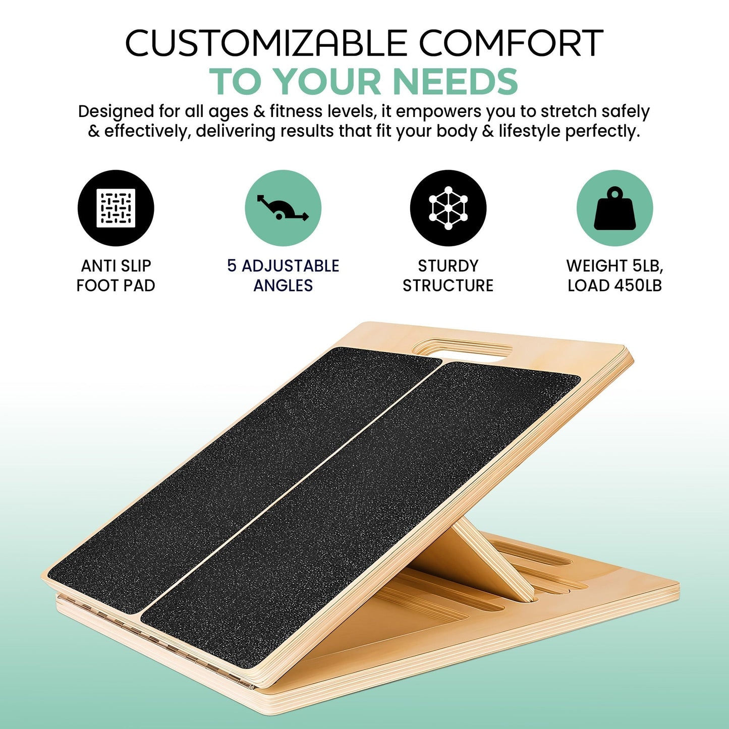 FlexEase — verstellbares Dehnbrett aus Holz