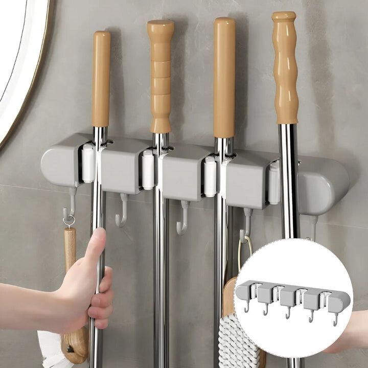 GripMaster — Wandhalterung für Mopp und Besen mit Haken