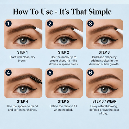 Archelle – 2-in-1 wasserfester Microblading-Augenbrauenstift mit Tönungsbürste + 1 KAUFEN, 1 GRATIS