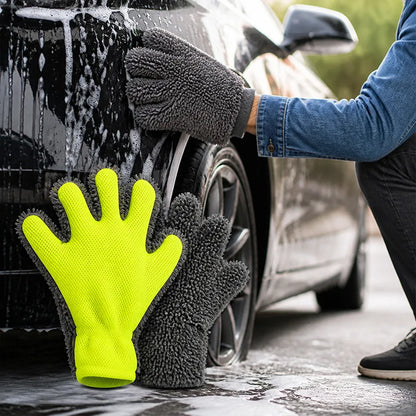 VeloShine™ Autowaschhandschuhe — Mühelos jede Kurve reinigen für kratzfreien Glanz wie frisch aus dem Showroom