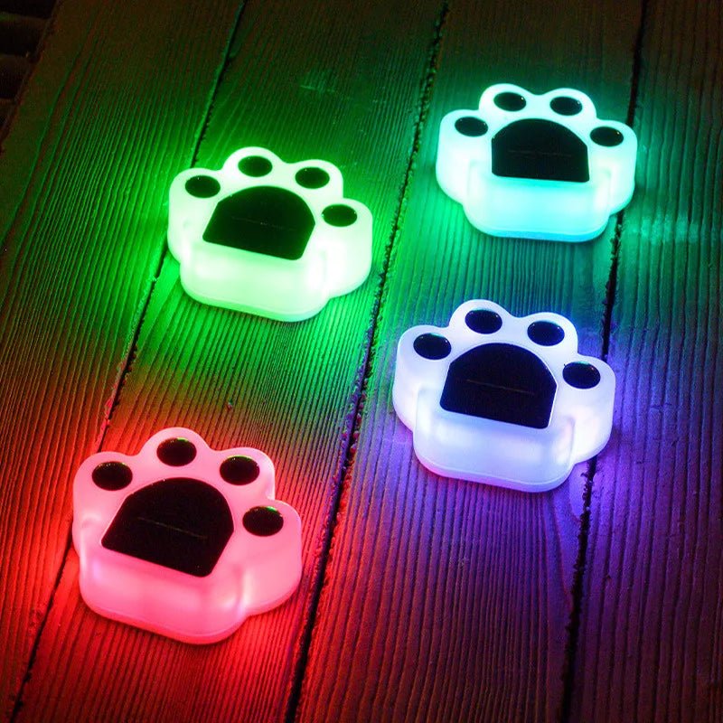 LumaPride — Set Solar-Gartenwegleuchten mit Pfotenabdruck-Design