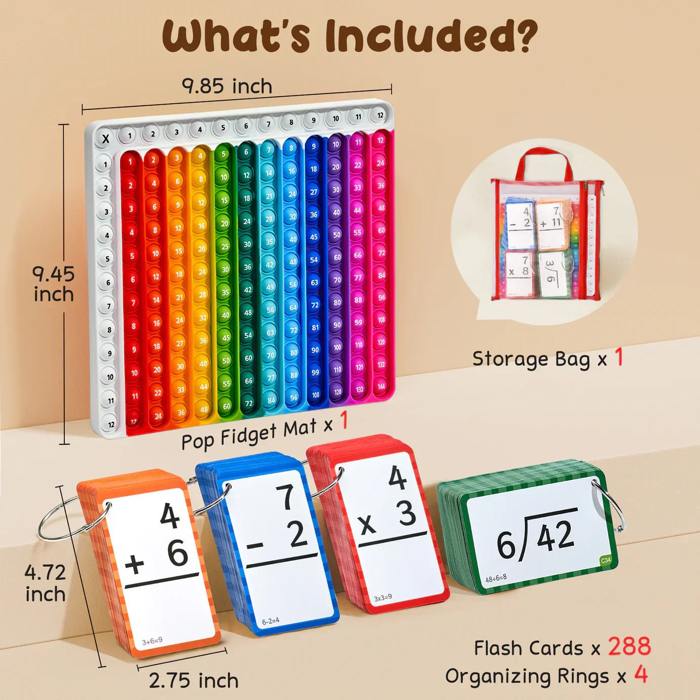 MathGenius Pro - Mathe-Flash-Karten und Pop Fidget Chart | 50% RABATT