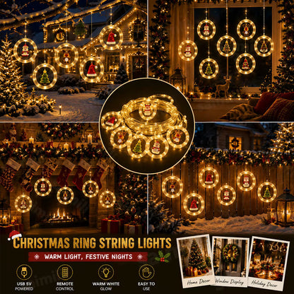 Weihnachtliche Vorhang-Lichterkette | USB-betrieben & mit Fernbedienung | 3,5 m