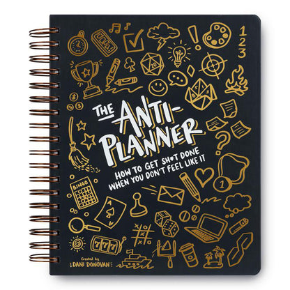Anti-Planer Arbeitsbuch gegen Prokrastination | 165+ Strategien für Fokus & Umsetzung | Undatiert, vollfarbig | 328 Seiten (25×22,9 cm)