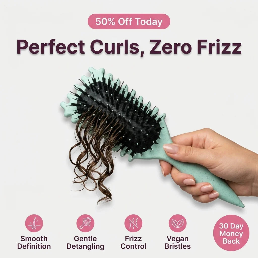 Anti-Frizz Lockenstyling-Bürste – Definiert Locken ohne Frizz oder Ziepen