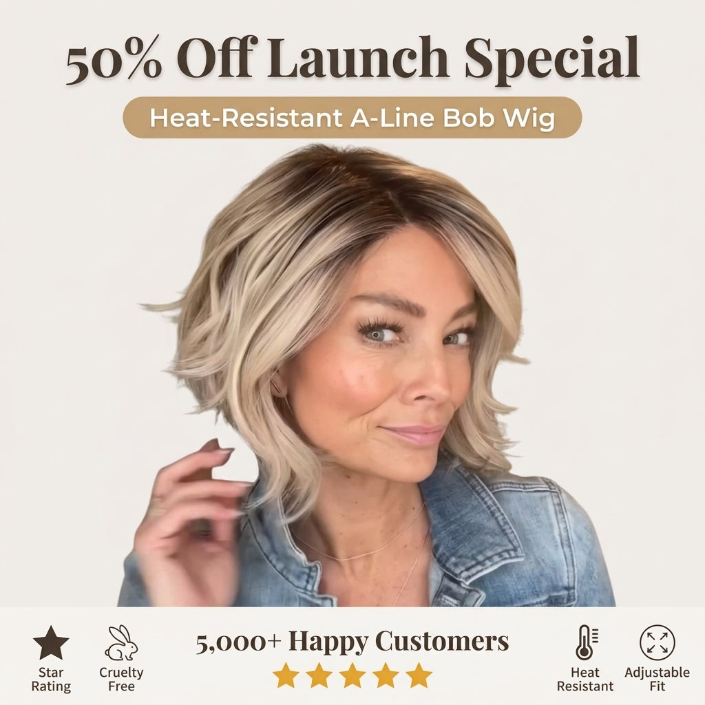 Wellige A-Linien-Bob-Perücke – Salon-Style Volumen und Form in Sekunden