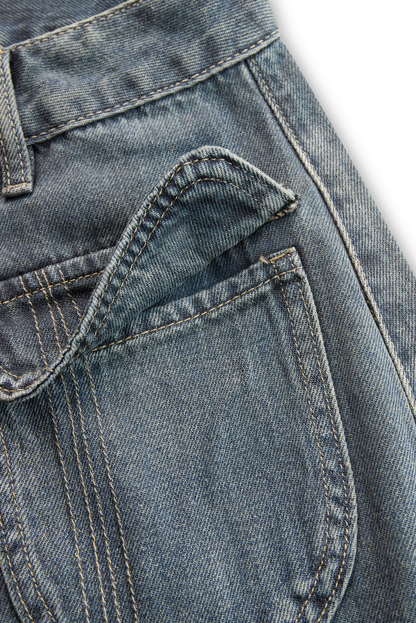 Lässige modische locker geschnittene Hose aus verlaufend Denim in Blau-Grau [Letzter Tag Rabatt]