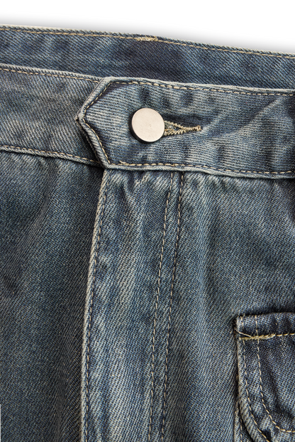 Lässige modische locker geschnittene Hose aus verlaufend Denim in Blau-Grau [Letzter Tag Rabatt]