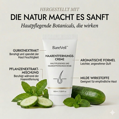 BareVeil™ – Sanft duftende, hautpflegende Enthaarungscreme | 50% Rabatt